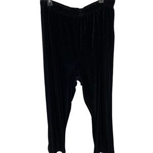 Leslie Fay Velour Stretchy Pants Size 1X Black Pull On